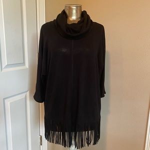 Terre Bleue black cowl neck top